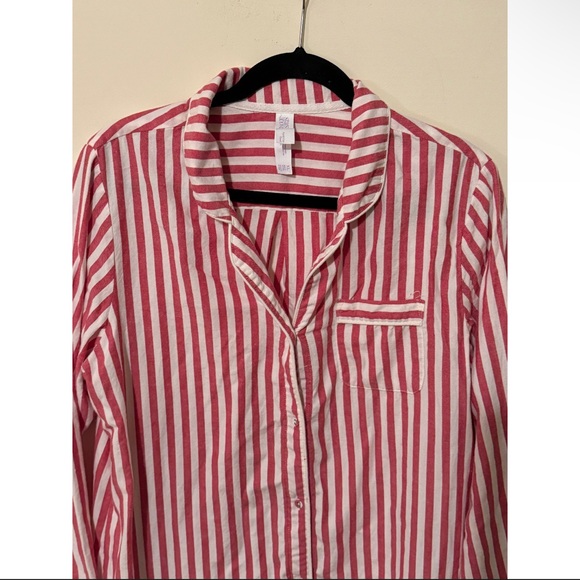 Stars Above Red and White Striped ~ All Cotton ~ Striped  Nightshirt Size XL - Picture 2 of 7